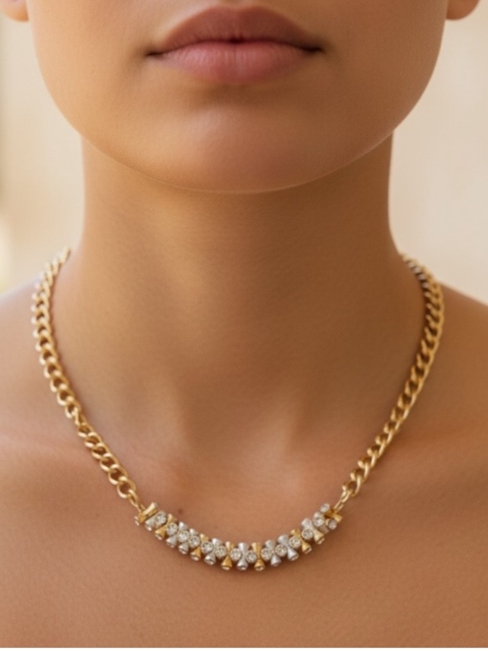 Elegant Gold and Silver Necklace